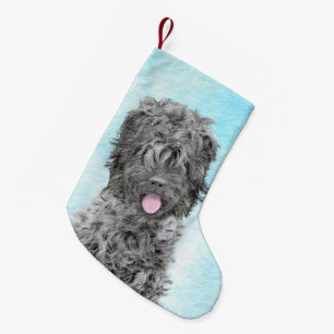Schwarz-Russisch-Terrier-Malerei - Niedlicher Orig Kleiner Weihnachtsstrumpf