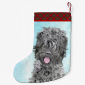 Schwarz-Russisch-Terrier-Malerei - Niedlicher Orig Kleiner Weihnachtsstrumpf (Rückseite)