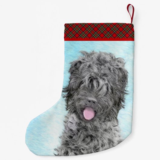 Schwarz-Russisch-Terrier-Malerei - Niedlicher Orig Kleiner Weihnachtsstrumpf (Rückseite)