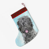 Schwarz-Russisch-Terrier-Malerei - Niedlicher Orig Kleiner Weihnachtsstrumpf (Rückseite (Hängend))