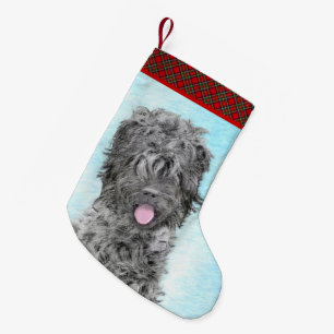 Schwarz-Russisch-Terrier-Malerei - Niedlicher Orig Kleiner Weihnachtsstrumpf