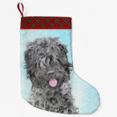 Schwarz-Russisch-Terrier-Malerei - Niedlicher Orig Kleiner Weihnachtsstrumpf (Vorderseite)