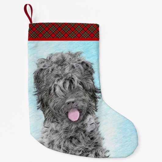 Schwarz-Russisch-Terrier-Malerei - Niedlicher Orig Kleiner Weihnachtsstrumpf (Vorderseite)