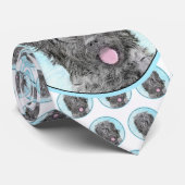 Schwarz-Russisch-Terrier-Malerei - Niedlicher Orig Krawatte (Gerollt)