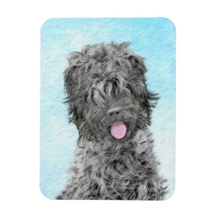 Schwarz-Russisch-Terrier-Malerei - Niedlicher Orig Magnet