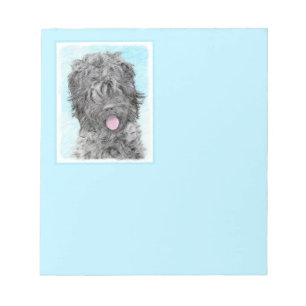 Schwarz-Russisch-Terrier-Malerei - Niedlicher Orig Notizblock