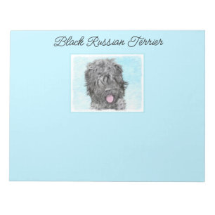 Schwarz-Russisch-Terrier-Malerei - Niedlicher Orig Notizblock
