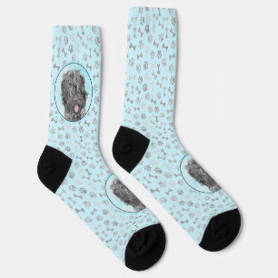 Schwarz-Russisch-Terrier-Malerei - Niedlicher Orig Socken
