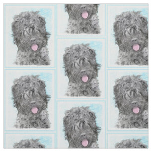 Schwarz-Russisch-Terrier-Malerei - Niedlicher Orig Stoff