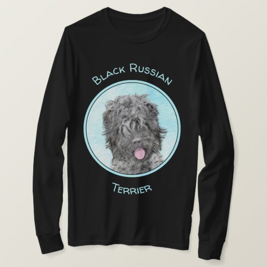 Schwarz-Russisch-Terrier-Malerei - Niedlicher Orig T-Shirt (Design vorne)