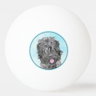 Schwarz-Russisch-Terrier-Malerei - Niedlicher Orig Tischtennisball