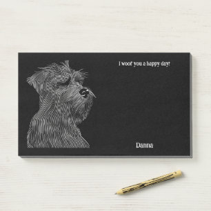 Schwarz Russischer Terrier Abstrakt Art Dog Name Post-it Klebezettel