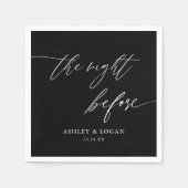 Schwarz Rustikal Die Nacht vor dem Probe Abendesse Serviette (Vorderseite)