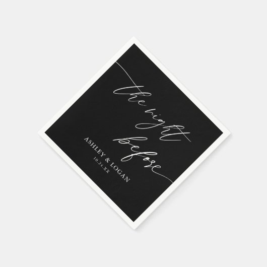 Schwarz Rustikal Die Nacht vor dem Probe Abendesse Serviette (Ecke)