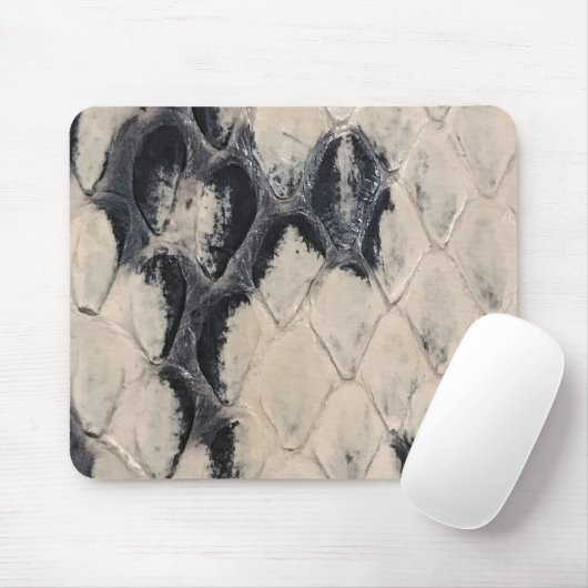 Schwarz-Sahne-Snakeskin-Textur Mousepad (Mit Mouse)