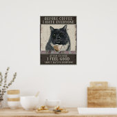 Schwarz Sarcastic Chat und Kaffee Vintage Kunst Poster (Küche)