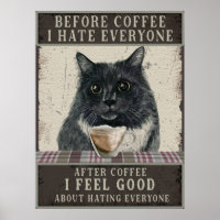 Schwarz Sarcastic Chat und Kaffee Vintage Kunst