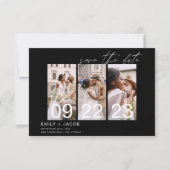 Schwarz Save the Date 3 Foto Elegant (Vorderseite)