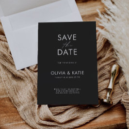 Schwarz-Save the Date-Vorlage Einladung