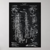 Schwarz | Saxophon - Patent Poster (Vorne)