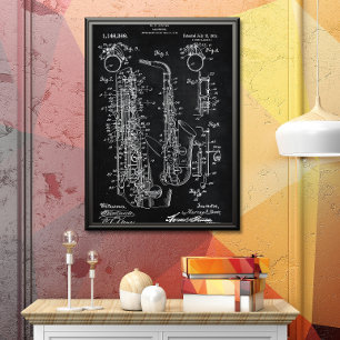 Schwarz   Saxophon - Patent Poster