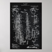 Schwarz | Saxophon - Patent Poster (Vorne)