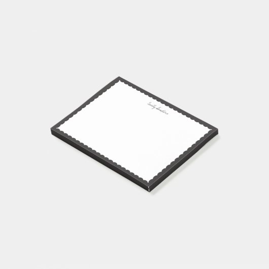 Schwarz-Scallopen-Grenz-Polka-Dot-Post-it®-Notizen Post-it Klebezettel (angewinkelt)