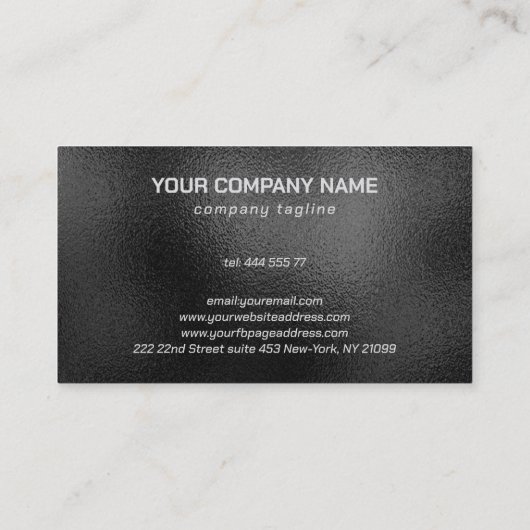 Schwarz schimmernd visitenkarte (Rückseite)