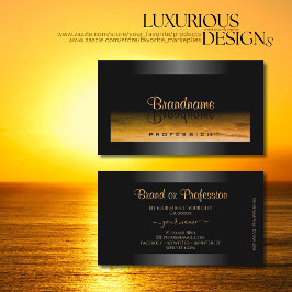 Schwarz schimmerndes Rahmen Orange Muster Stilvoll Visitenkarte