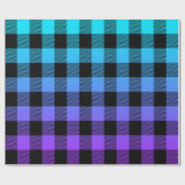 Schwarz schlicht auf lila bis türkisblauem Omelett Geschenkpapier (Flach)