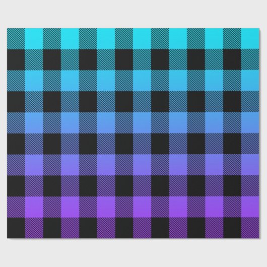 Schwarz schlicht auf lila bis türkisblauem Omelett Geschenkpapier (Flach)