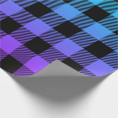 Schwarz schlicht auf lila bis türkisblauem Omelett Geschenkpapier (Ecke)