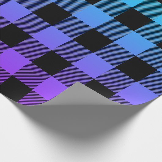 Schwarz schlicht auf lila bis türkisblauem Omelett Geschenkpapier (Ecke)