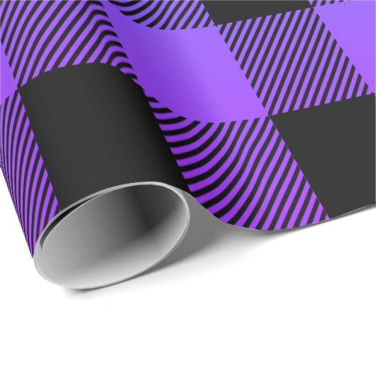 Schwarz schlicht auf lila bis türkisblauem Omelett Geschenkpapier (Rolleneckpunkt)