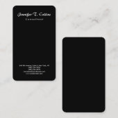 Schwarz Schlicht Brush Script Minimalistisch Moder Visitenkarte (Vorne/Hinten)