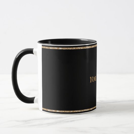 Schwarz, schlicht elegant TEMPLATE Tasse (Links)