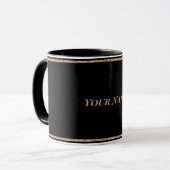 Schwarz, schlicht elegant TEMPLATE Tasse (Vorderseite Links)