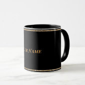 Schwarz, schlicht elegant TEMPLATE Tasse (VorderseiteRechts)