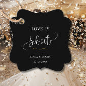 Schwarz schlichte Liebe ist süße Gastgeschenk Hoch Geschenkanhänger