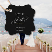 Schwarz schlichte Liebe ist süße Gastgeschenk Hoch Geschenkanhänger