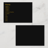 Schwarz - Schlichte Visitenkarte (Vorne/Hinten)