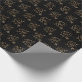 Schwarz| Schnee Weihnachtswrapper Geschenkpapier (Ecke)