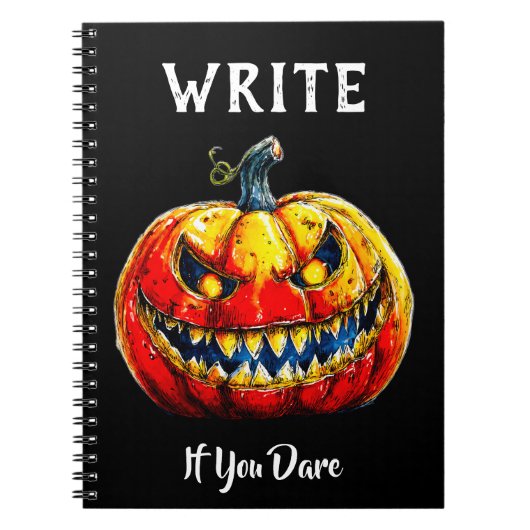 Schwarz schreiben, wenn Sie es wagen Halloween Läc Notizblock (Vorderseite)