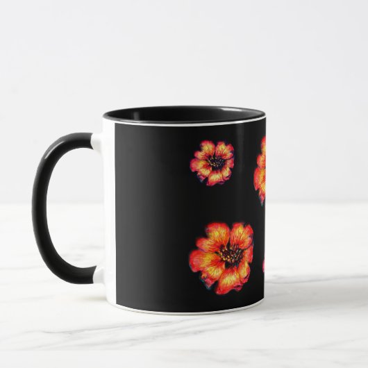 Schwarz-Schwarz-Blume Tasse (Links)