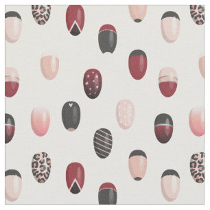 Schwarz Schwarz Burgund Weiße Nagelkunst Muster Stoff