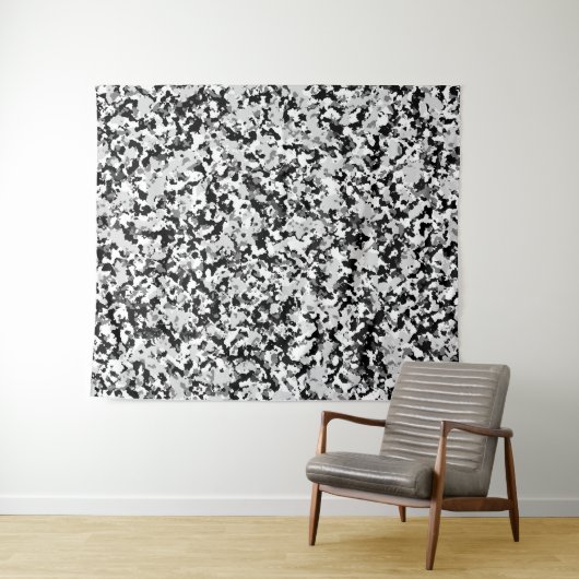 Schwarz-Schwarz-Camouflage-Muster für arktische Sc Wandteppich (Beispiel (Horizontal))