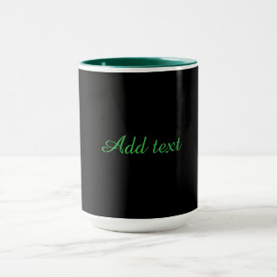 Schwarz-Schwarz, einfach elegant, grüne Akzente, Tasse