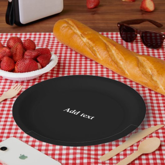 Schwarz-schwarz, einfach elegante Vorlage, Pappteller (Picknick)