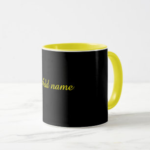 Schwarz-Schwarz, gelbe Trim, Tasse