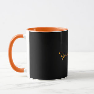 Schwarz-Schwarz, leuchtend orangefarbene Akzente, Tasse